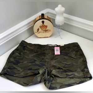 Torrid Military Camouflage 4 Pocket Stretch Cuffed Shorts